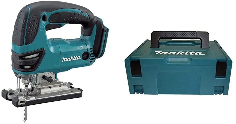 Scie Sauteuse Sans Fil 850W Ecarke - Compatible Batteries Makita 18V, Laser, Coupe à Onglet 0-45°, 6 Lames